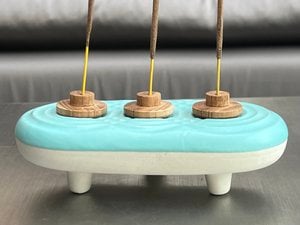 Ceramic incense holder 3 sticks - BUDDHA BLUE