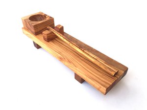 Sushi station for 1 person "squaremood" design made of olive wood