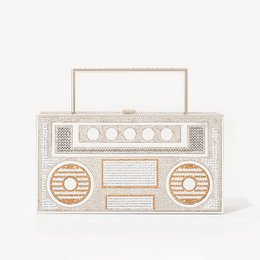 Saint Tropez Gold Diamond Pavé Tape Aftentaske