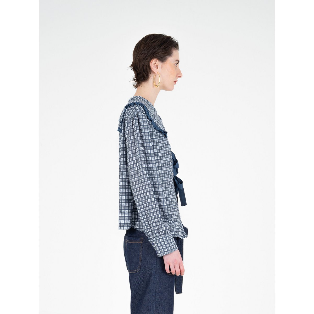 Mystic bluse med tartan print