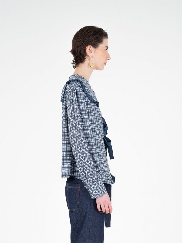Mystic bluse med tartan print