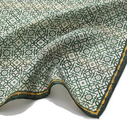 Green Silk Square Scarf Azahar