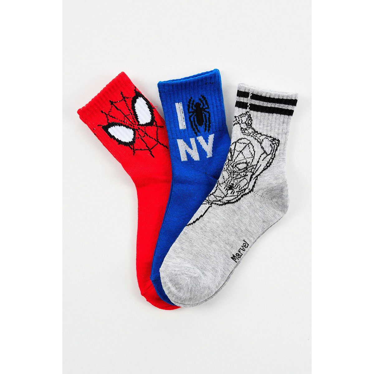 Lot of 96 Units | Pack 3 Spiderman Tennis Socks for Children | Officially Licensed Products | SUN CITY Group