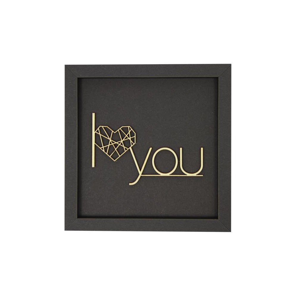 I LOVE YOU frame card wood lettering magnet