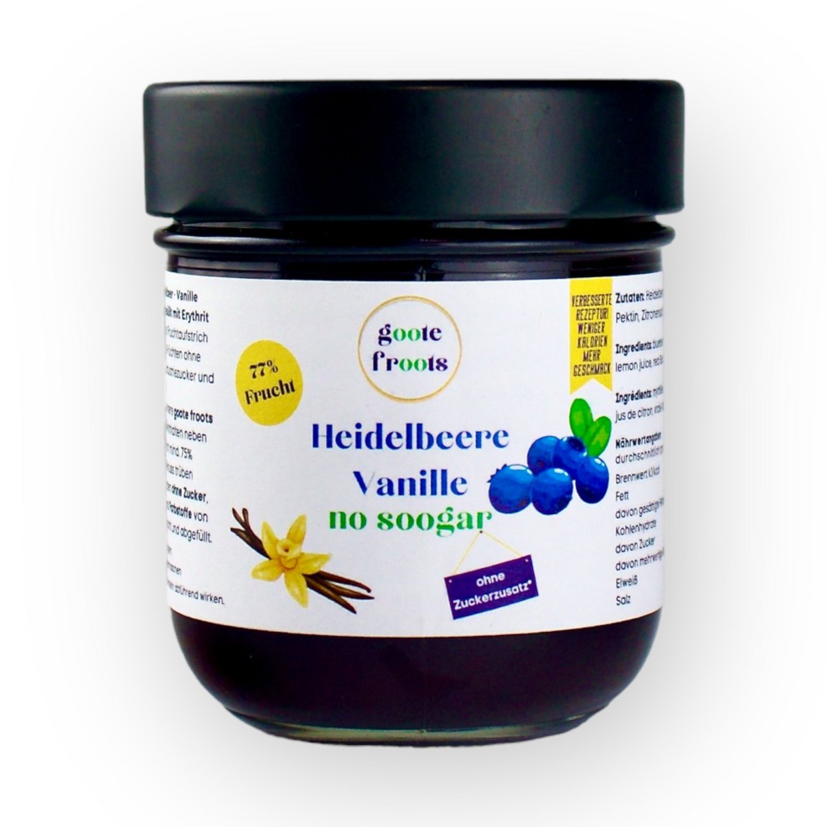 Fruit spread SUGAR-FREE blueberry vanilla 77% fruits