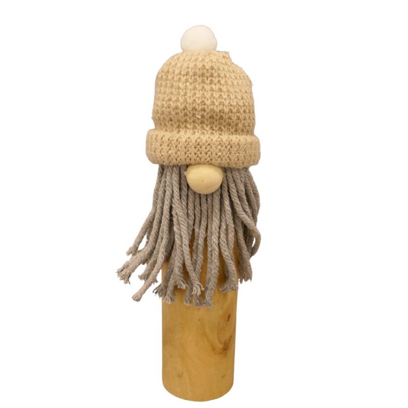 SANTA WOOD MIT HUT 1 STK. NAT-CREME
