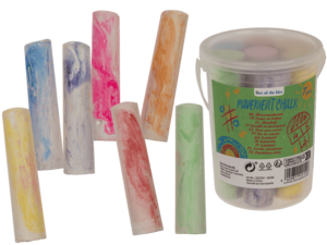 Pavement chalk, marble colours,