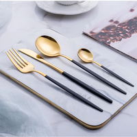Set van 4 bestek - Dun handvat - Matte afwerking - 5 kleuren beschikbaar