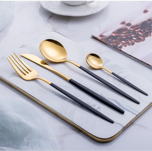 Set van 4 bestek - Dun handvat - Matte afwerking - 5 kleuren beschikbaar