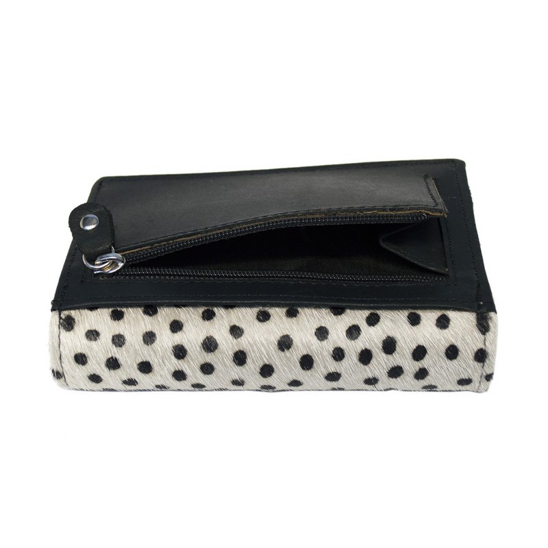 Ladies Wallet Black Leather RFID In 10 Prints