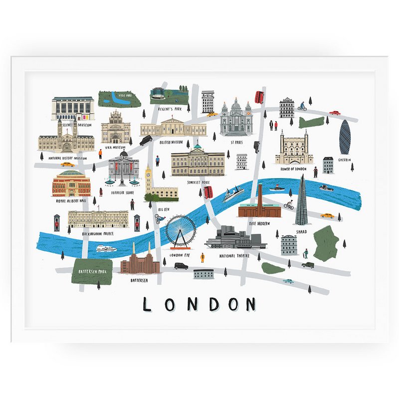 Impresión del mapa de Londres