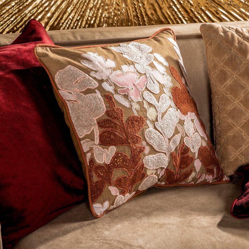 LYDIA | Cushion | 45x45 cm Tobacco Brown | Brown | Hoii | With luxury inner cushion