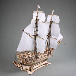 Brigg aus Holz zum Bauen Eisberg – 3D-Holzpuzzle 311 Teile, Schiffsmodell mit Segeln und Takelage, Modellbausatz ab 12 Jahren