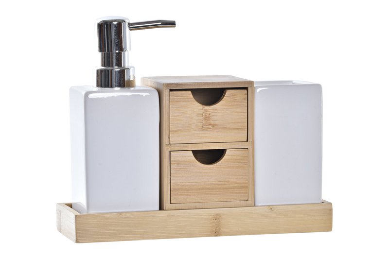 BAÑO SET 4 DOLOMIT BAMBU 20,5X6,8X17 NATURAL PB197315