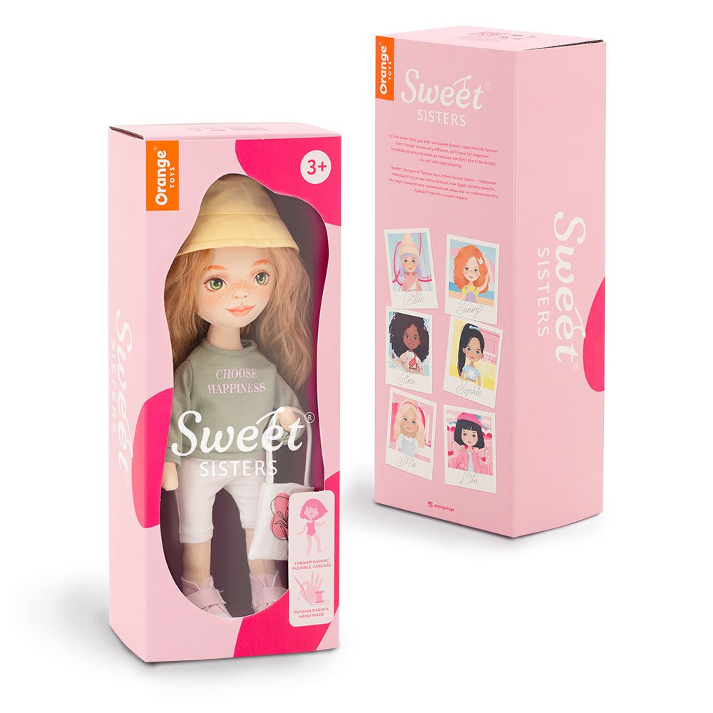 Soft toy,  Sweet Sisters - Sunny in a Green Sweatshirt + bonus accessories set (35cm)