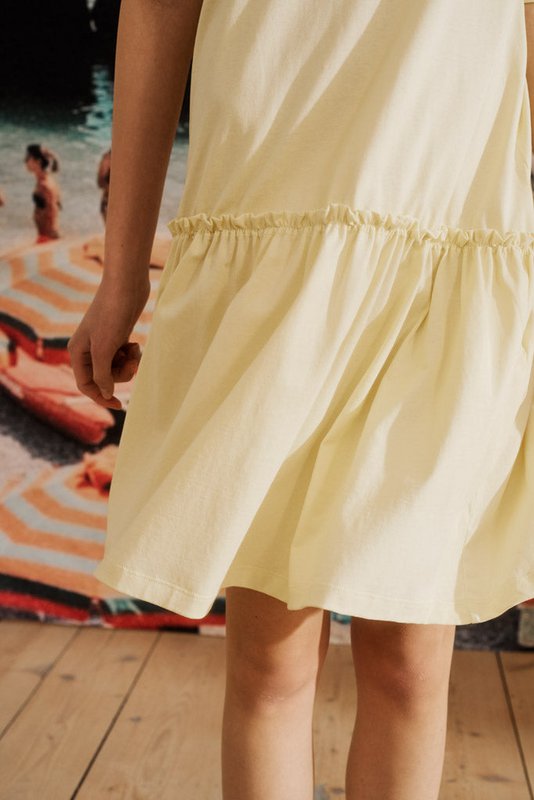 Lea dress in light yellow for women