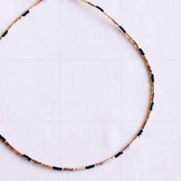 Miyuki necklace – bronze/black/gold-plated