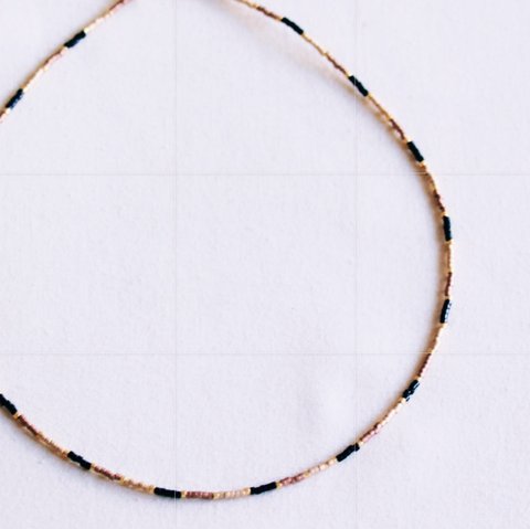 Miyuki necklace – bronze/black/gold-plated
