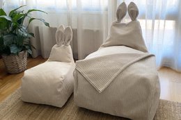 BUNNY L Beanbag, Corduroy, Lincoln 03 Cream