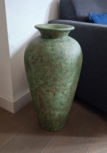 Handgefertigte Vase - Grüne Patina
