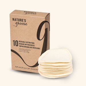 Reusable cotton pads - set of 10 pieces including laundry bag