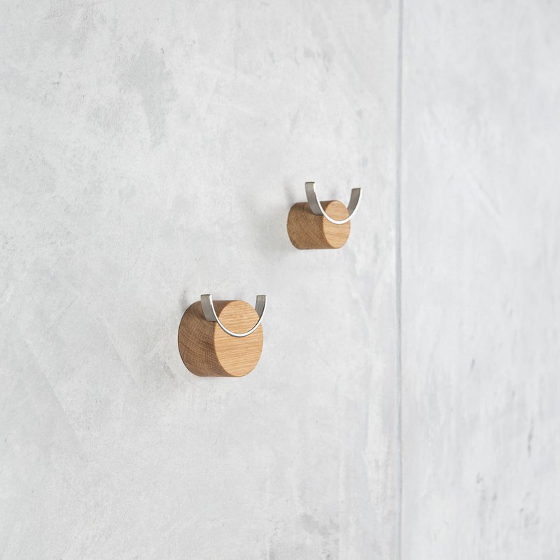 Gancio da parete DEER, rovere, acciaio
