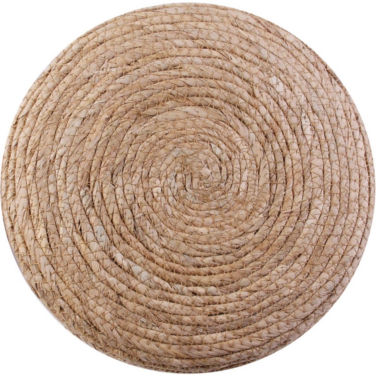 Sgabello di juta rotondo - Ø 30 x 42 cm - sgabello in legno - sgabello bohémien con gambe in legno - multifunzionale per soggiorno, camera da letto e sala - sgabello durevole - marrone/bianco