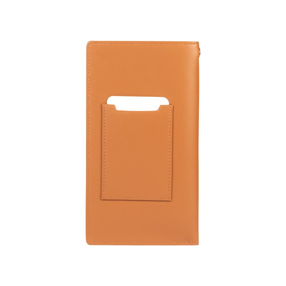 RB1087S | Brillen-/Smartphone-Halter mit Schultergurt, hergestellt in Italien aus echtem, glattem, mattem Leder. Cognac-Farbe