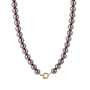 10mm parel ketting JE19100 - CHOCOLATE