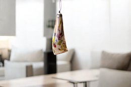 Hængende lampe linea flerfarvet lang | Glas vedhæng | Design hængende lampe