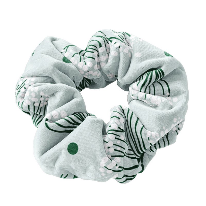 Scrunchie in velluto Soft Touch - Motivo aneto