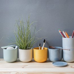 Bowl with lid MoxBowl Mathilde - fjord blue matt - 500ml