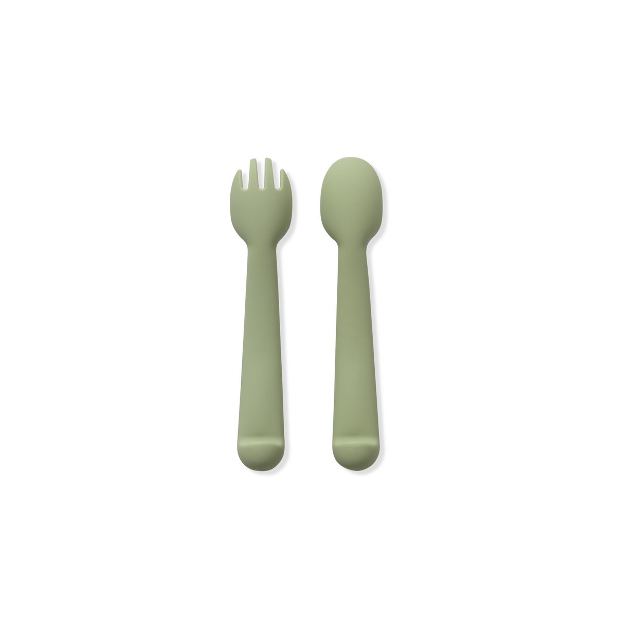Siliconenlepel en vork van Olive Green