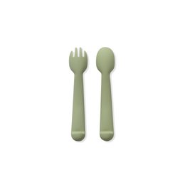 Siliconenlepel en vork van Olive Green