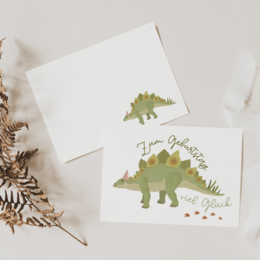 Cartolina Dino - stegosauro di dinosauro di compleanno