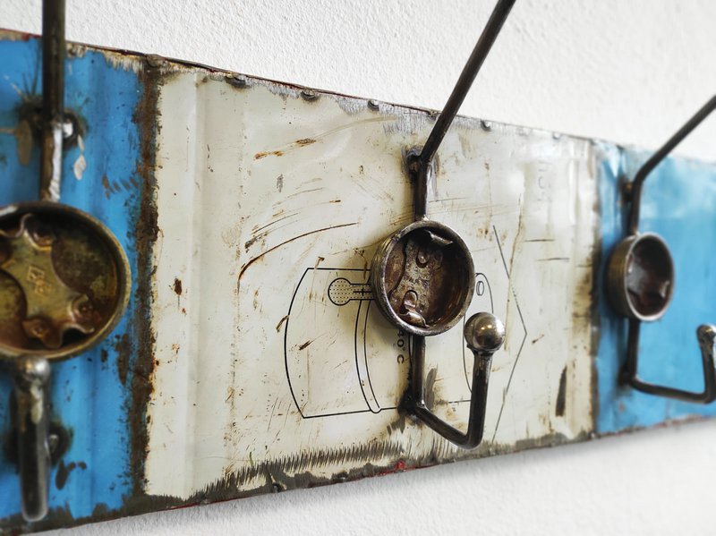 Coat rack 5 hooks made from recycled oil drums upcycling | different colors