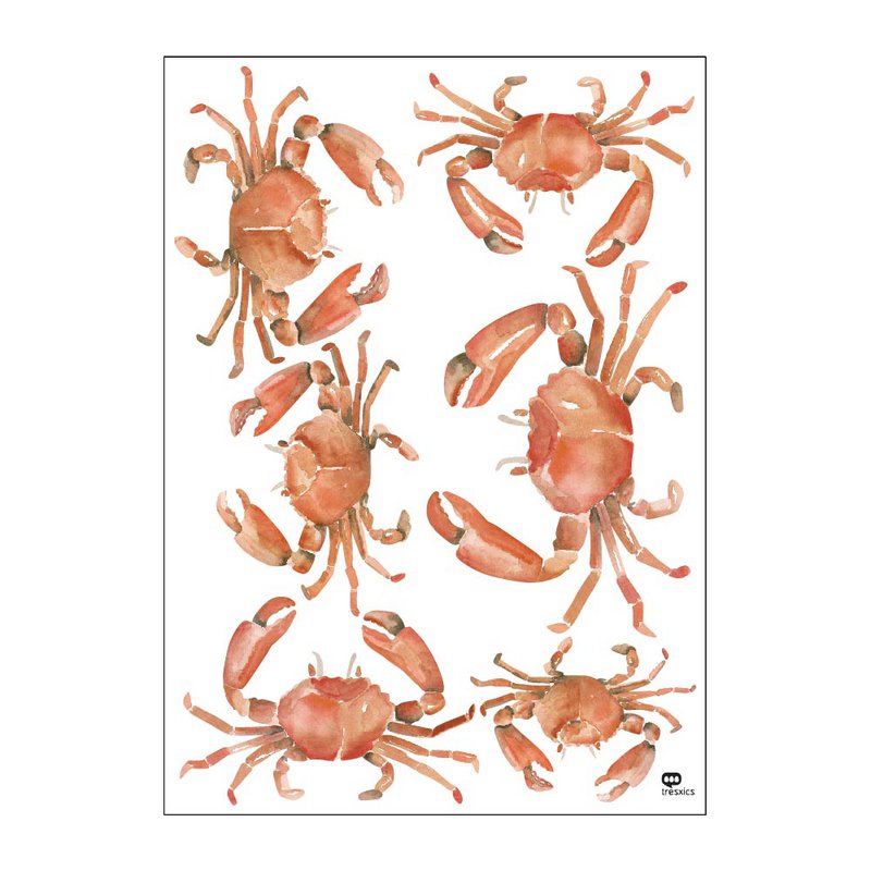 Aquarell-Krabben-Wandaufkleber