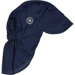  Navy blue UV protection sun hat with neck flap, kids adjustable cap, marine blue children's headwear