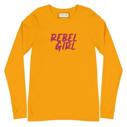 Koszulka Rebel Girl unisex z długim rękawem i haftem