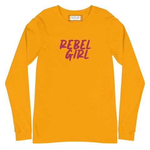 Rebel Girl Unisex Langarm-T-Shirt mit STICKEREI