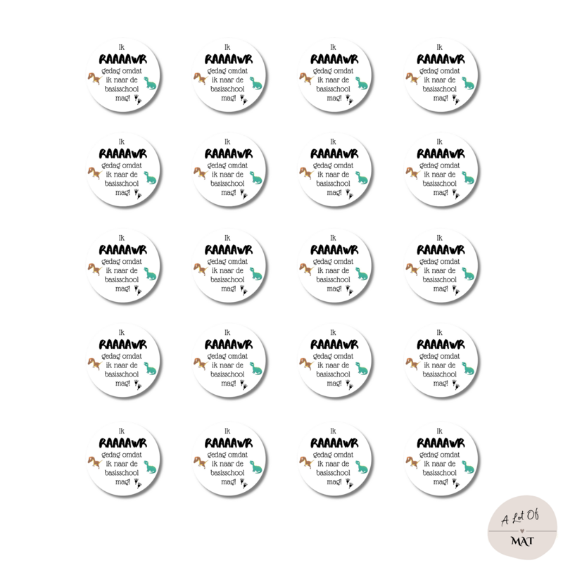 Treat sticker | I raaawr hello | 20 stickers per sheet