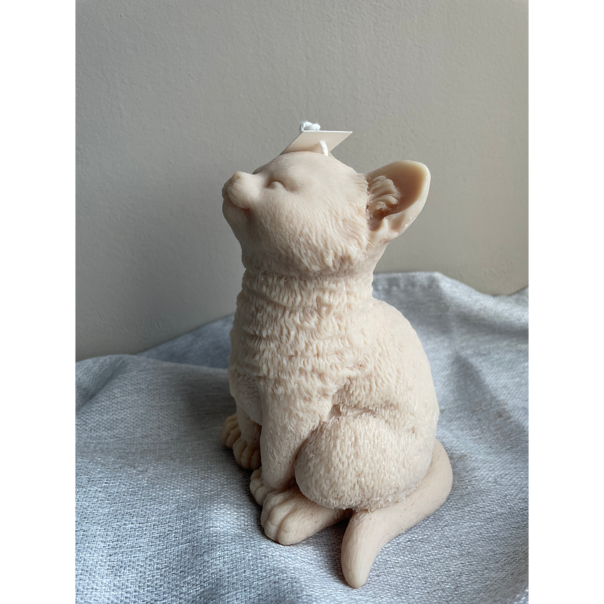 Świeca CAT XL | Świeca z rzeźbą zwierząt | Silke-Amsterdam