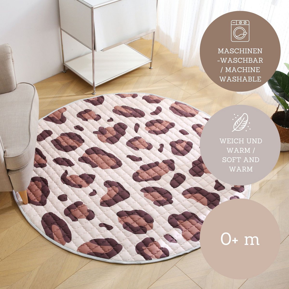 Alfombra de juego acolchada mate Hakuna - Gato salvaje, natural (1,5 m)