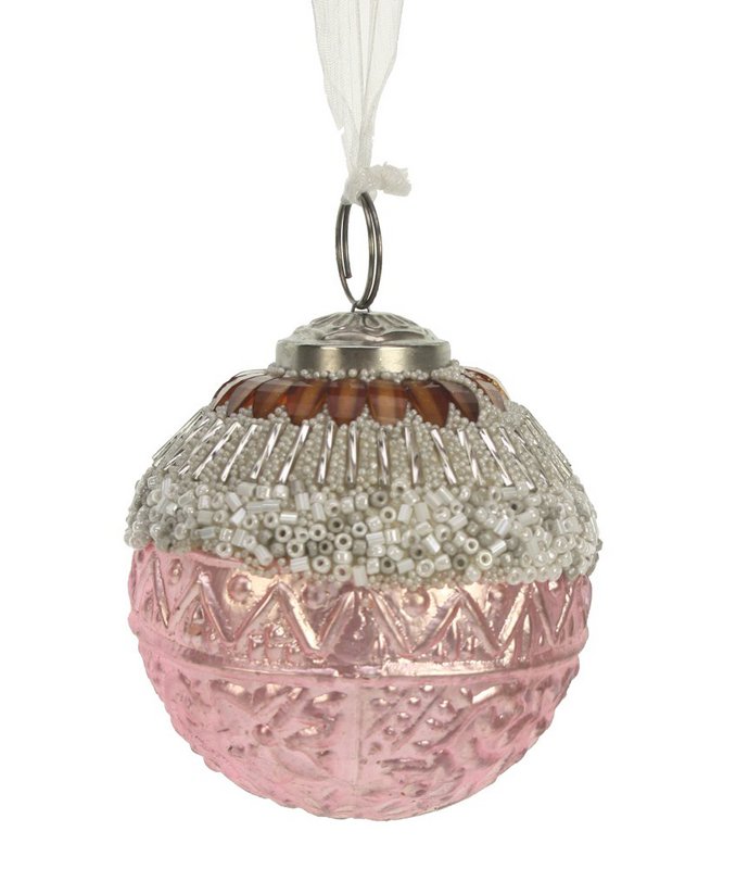 Sfera di vetro perline rosa