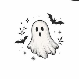 Tatuaje temporal: el fantasma de Halloween x5