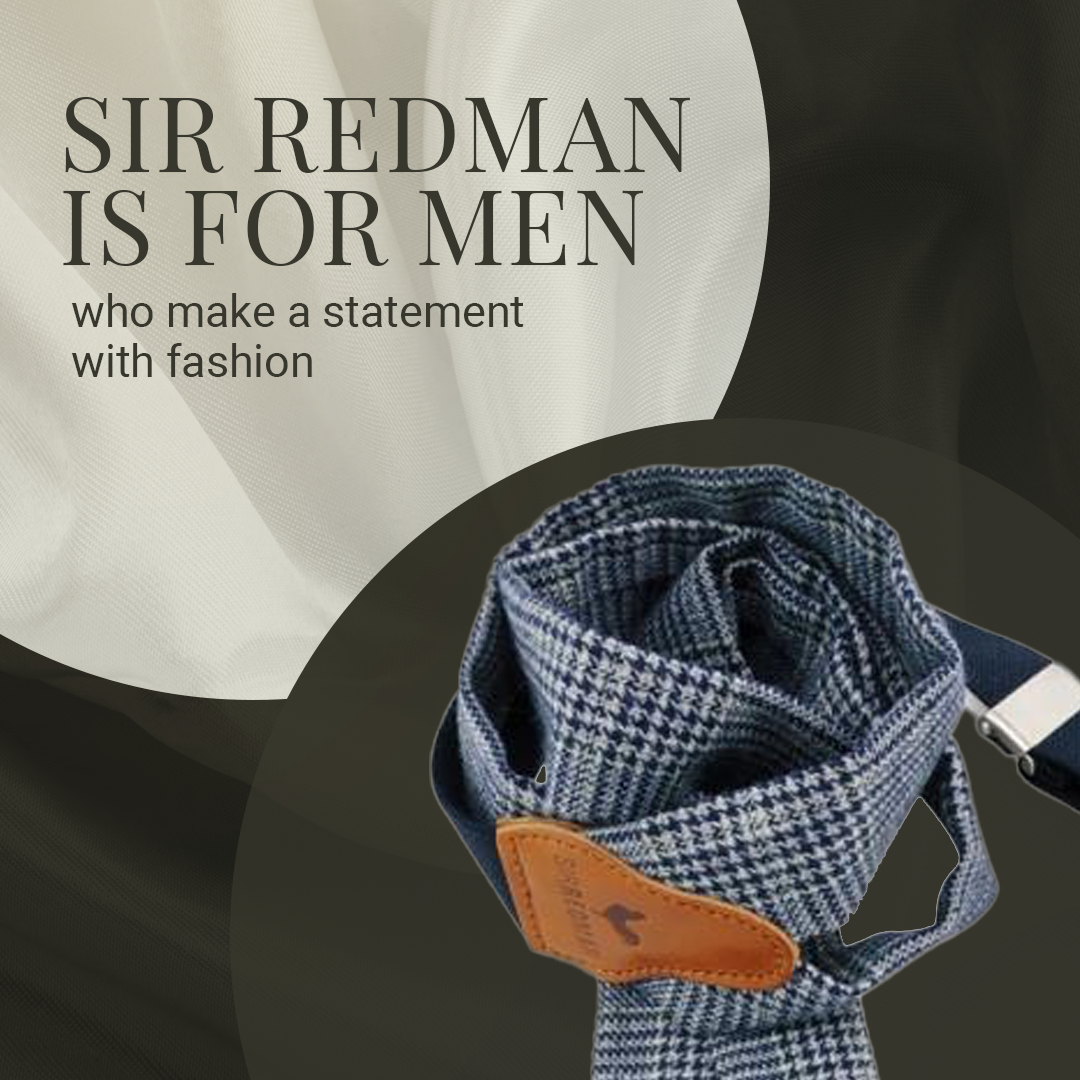 Sir Redman Hosenträger – 3 stabile Clips – Blau