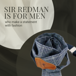 Sir Redman Suspenders - 3 Sturdy Clips -Blue