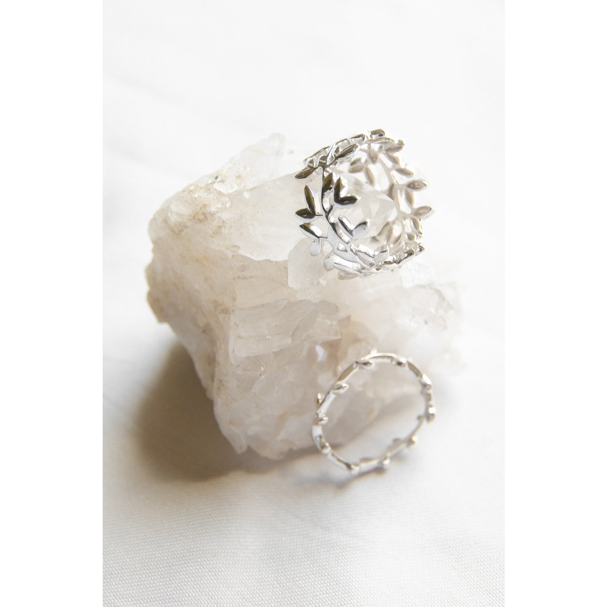 Nyssa wide tree ring silver
