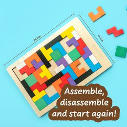 Tetris Holzspielzeug für Kinder (7 Sprachen)