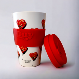 Banksy Travel Mug in RPET 400 ml - Cuore Fasciato